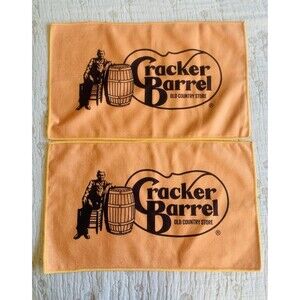 NWOT Cracker Barrel Logo Hand Towel Set of 2 Orange Size 17.75” x 10.75”